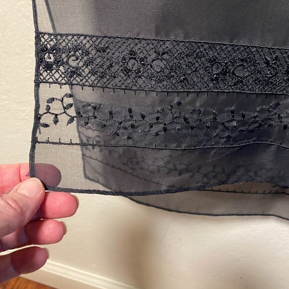 Ann Taylor 100% Silk Sheer Black Evening Wrap / Shawl – 66 Inches – NWT - Picture 2 of 10